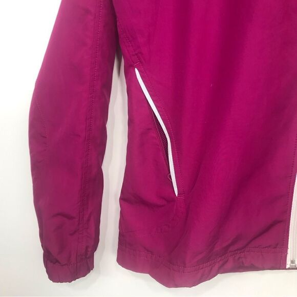 Adidas Magenta Pink White Stripe Vented Zip Up Track Jacket - Picture 6 of 15